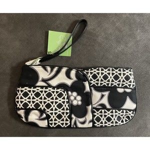 NWT Vera Bradley Jazzy Clutch Purse Night & Day 11 In. Black & White Orig. $45